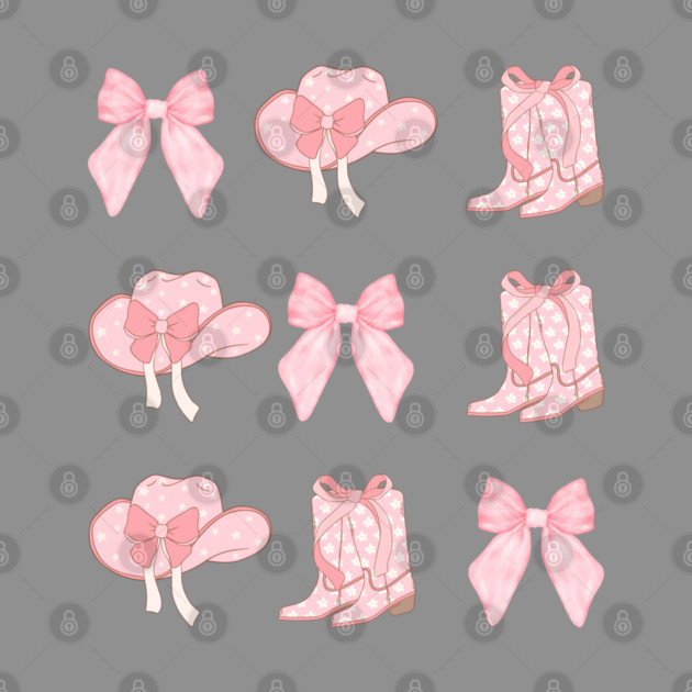 Coquette Pink Bow Cowboy Boots by JessArty