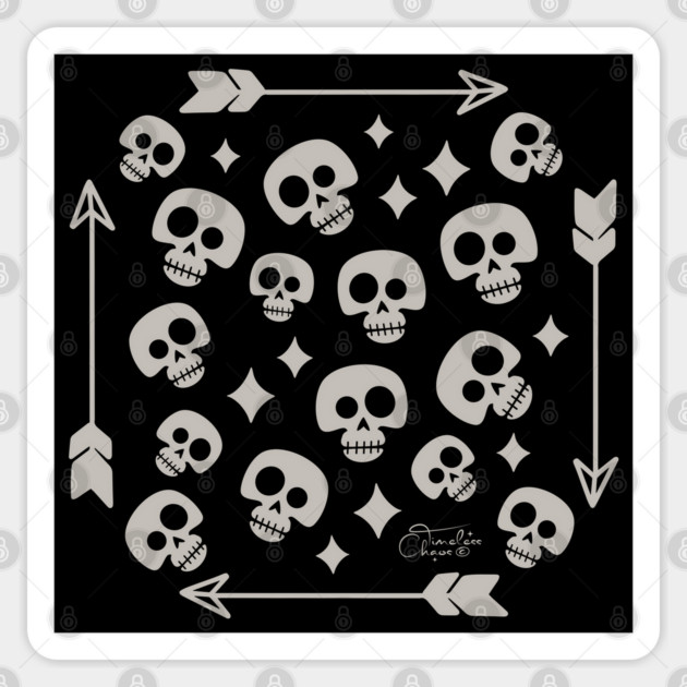 Skulls and Arrows Sticker by Timeless Chaos