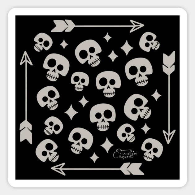 Skulls and Arrows Magnet by Timeless Chaos