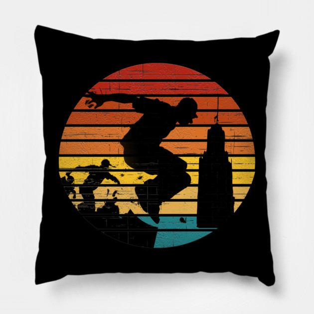 Retro Parkour Pillow by Db Printed