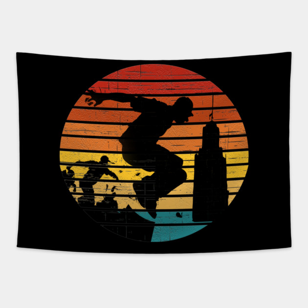 Retro Parkour Tapestry by Db Printed
