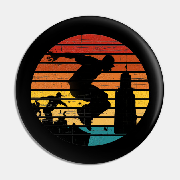 Retro Parkour Pin by Db Printed