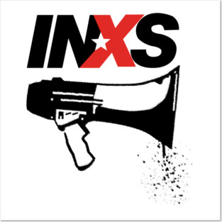 Retro INXS 1990s Megaphone spray paint band music shirt Posters and Art