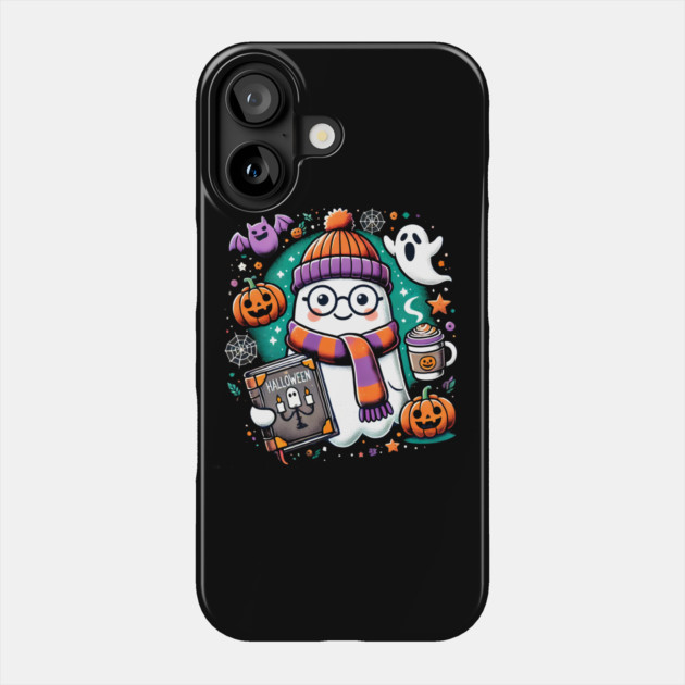 Cute Funny Halloween Geek Ghost Phone Case by logiamerch