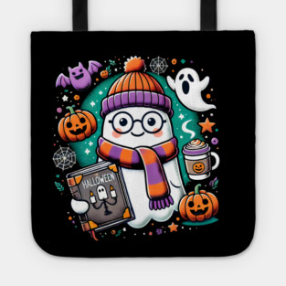 Cute Funny Halloween Geek Ghost Tote