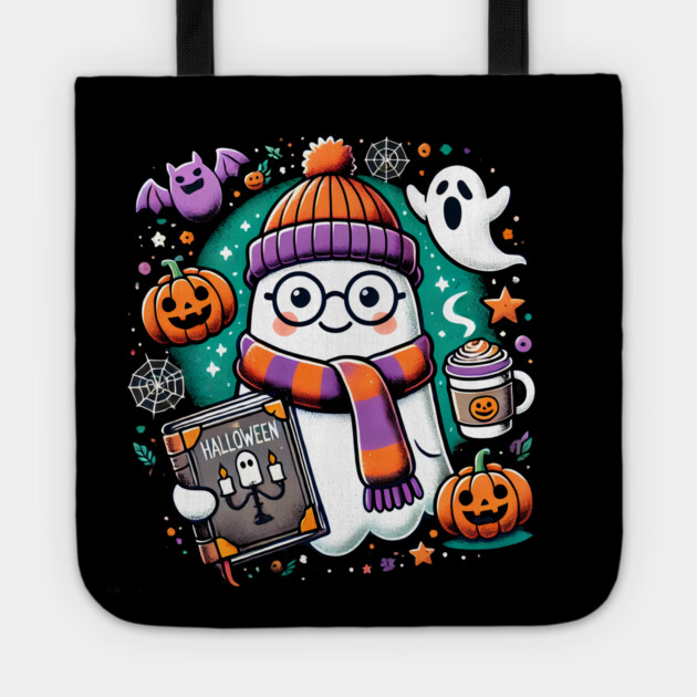 Cute Funny Halloween Geek Ghost Tote by logiamerch