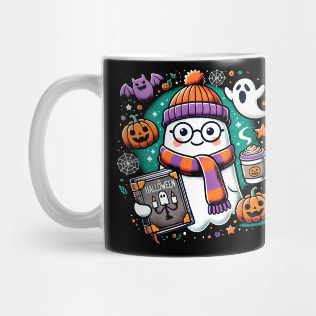 Cute Funny Halloween Geek Ghost by logiamerch