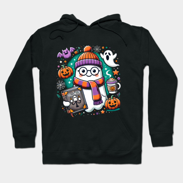 Cute Funny Halloween Geek Ghost Hoodie by logiamerch