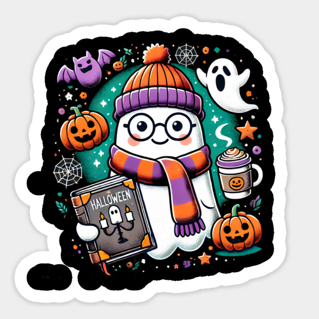Cute Funny Halloween Geek Ghost Sticker by logiamerch