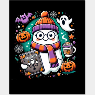 Cute Funny Halloween Geek Ghost Posters and Art