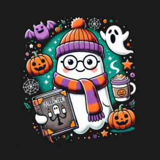 Cute Funny Halloween Geek Ghost T-Shirt