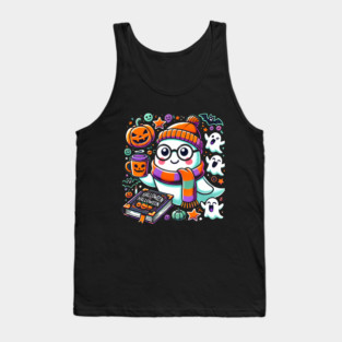Cute Funny Halloween Geek Ghost Tank Top