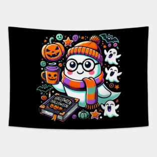 Cute Funny Halloween Geek Ghost Tapestry