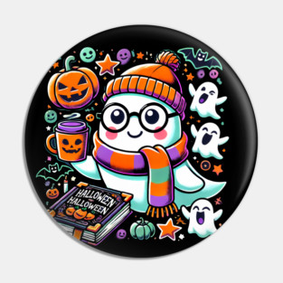 Cute Funny Halloween Geek Ghost Pin