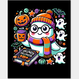 Cute Funny Halloween Geek Ghost Posters and Art