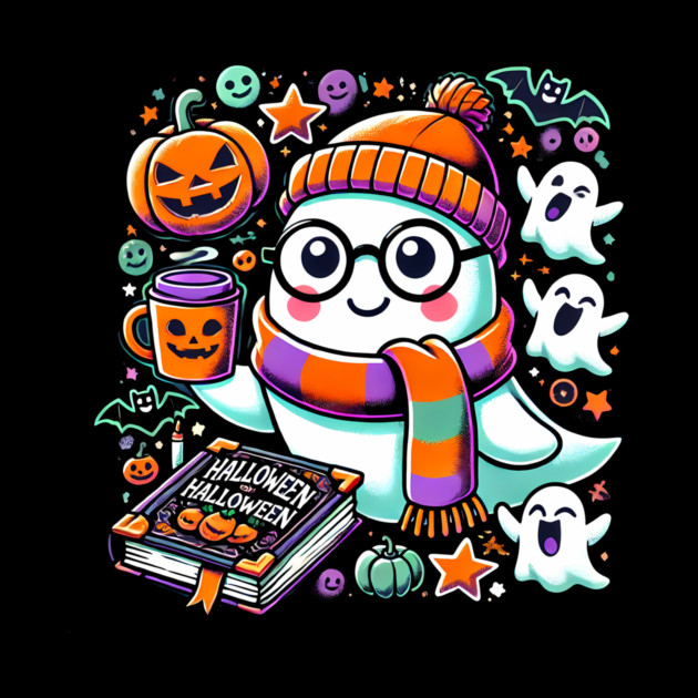 Cute Funny Halloween Geek Ghost by logiamerch