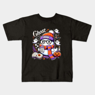 Cute Funny Halloween Geek Ghost Kids T-Shirt