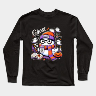 Cute Funny Halloween Geek Ghost Long Sleeve T-Shirt