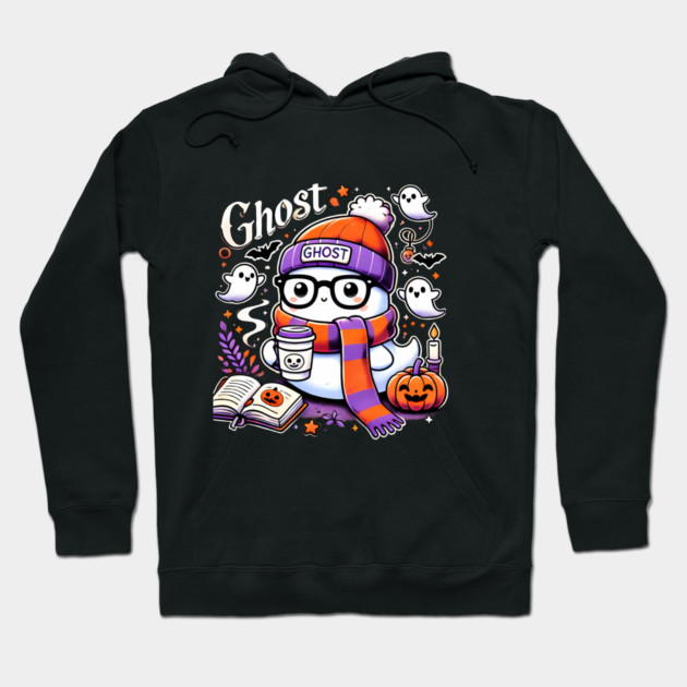 Cute Funny Halloween Geek Ghost Hoodie by logiamerch