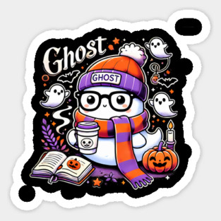 Cute Funny Halloween Geek Ghost Sticker