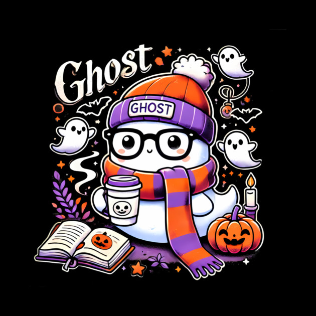 Cute Funny Halloween Geek Ghost by logiamerch