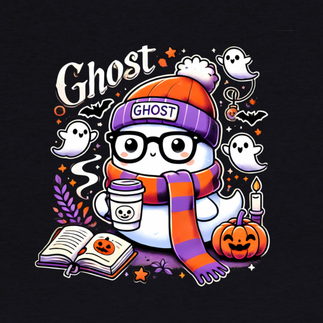 Cute Funny Halloween Geek Ghost by logiamerch
