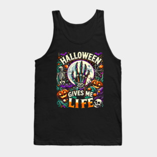Funny Halloween Gives me Life, Spooky Design Tank Top