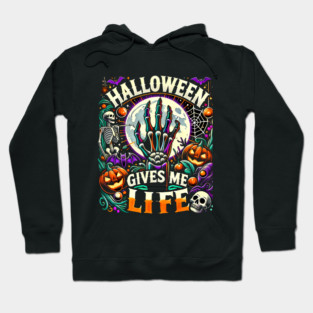 Funny Halloween Gives me Life, Spooky Design Hoodie