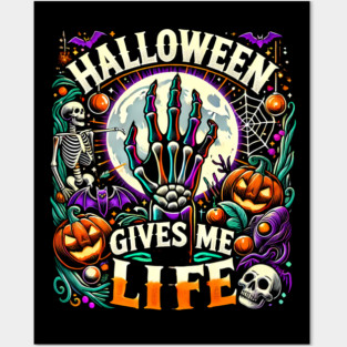 Funny Halloween Gives me Life, Spooky Design Posters and Art