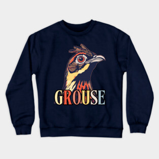 Vintage Grouse Bird in Retro Forest Colors Crewneck Sweatshirt