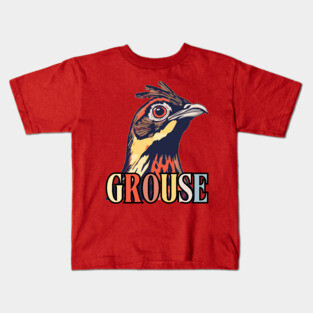 Vintage Grouse Bird in Retro Forest Colors Kids T-Shirt