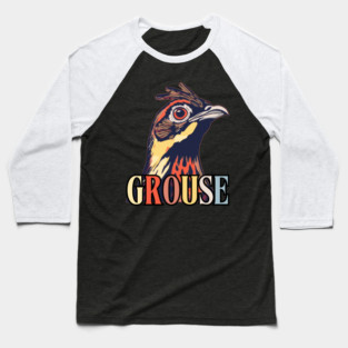 Vintage Grouse Bird in Retro Forest Colors Baseball T-Shirt