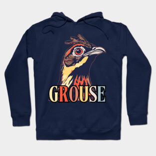 Vintage Grouse Bird in Retro Forest Colors Hoodie