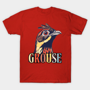 Vintage Grouse Bird in Retro Forest Colors T-Shirt