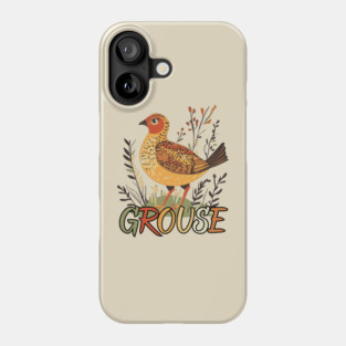 Boho Grouse Bird in Pastel Earthy Warm Tones Phone Case