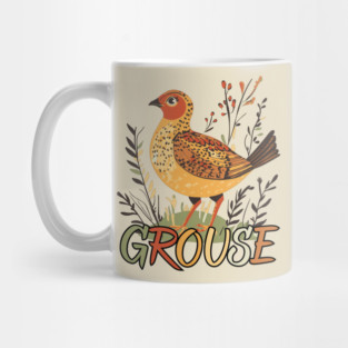 Boho Grouse Bird in Pastel Earthy Warm Tones Mug