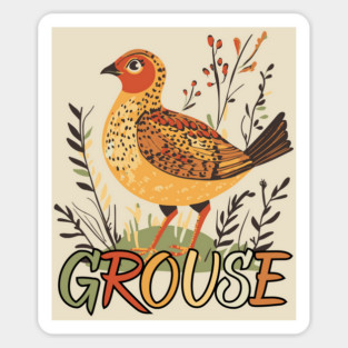 Boho Grouse Bird in Pastel Earthy Warm Tones Sticker