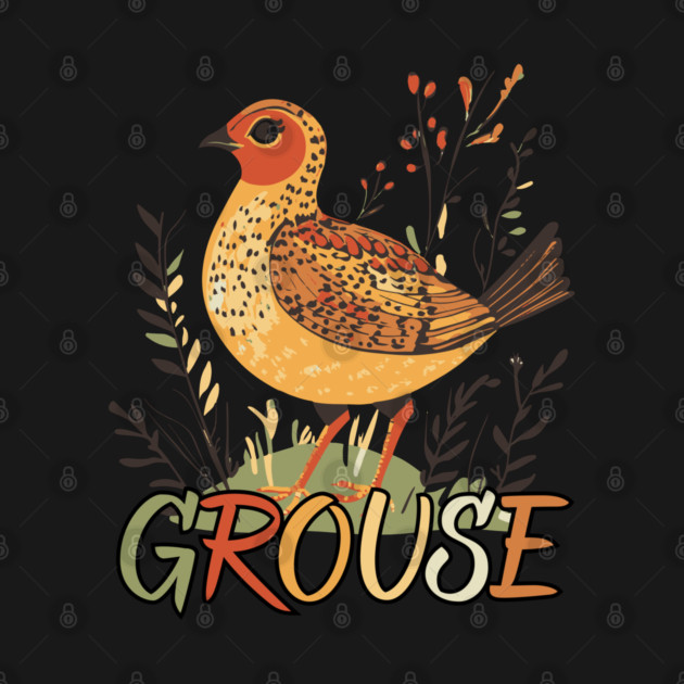 Boho Grouse Bird in Pastel Earthy Warm Tones by TuncGK
