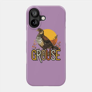Watercolor Grouse Bird in Dark Earthy Brown Tones Phone Case