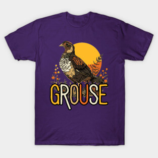 Watercolor Grouse Bird in Dark Earthy Brown Tones T-Shirt