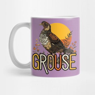 Watercolor Grouse Bird in Dark Earthy Brown Tones Mug