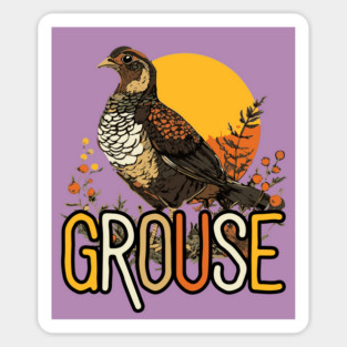 Watercolor Grouse Bird in Dark Earthy Brown Tones Sticker
