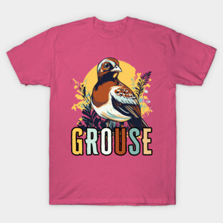 Pastel Watercolor Grouse Bird Illustration T-Shirt