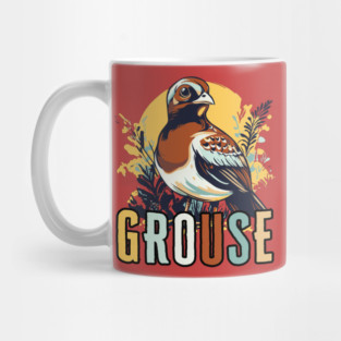 Pastel Watercolor Grouse Bird Illustration Mug