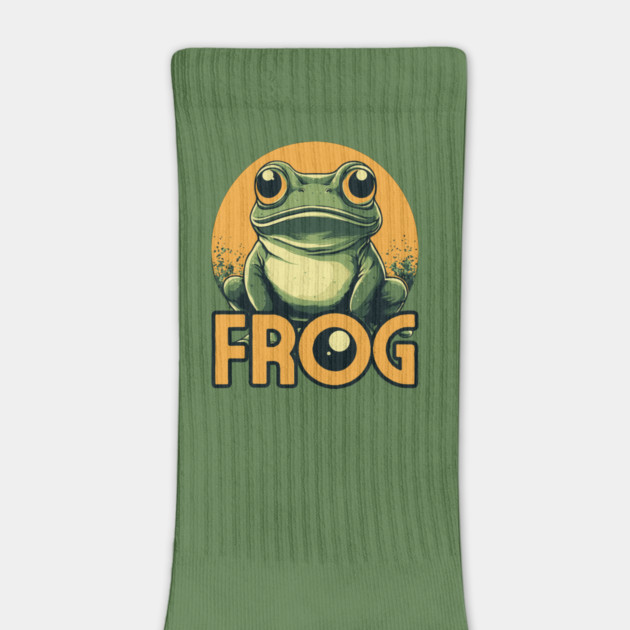 Cute Retro Frog with Green and Orange Tones by TuncGK