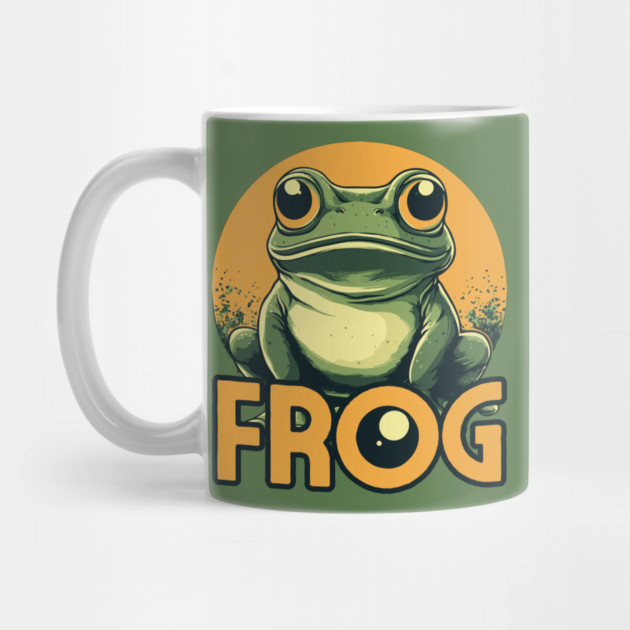 Cute Retro Frog with Green and Orange Tones by TuncGK