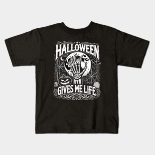 Funny Halloween Gives me Life, Spooky Design Kids T-Shirt