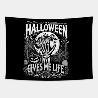 Funny Halloween Gives me Life, Spooky Design Tapestry
