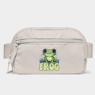 Adorable Big-Eyed Frog Splash Design Bag