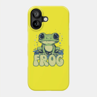 Adorable Big-Eyed Frog Splash Design Phone Case
